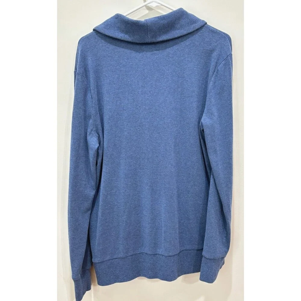 Banana Republic Blue Henley Shawl Sweater Mens XL Classic Preppy Academia